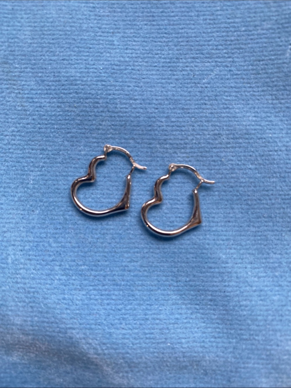 Delicate Silver Heart Hoop Earrings